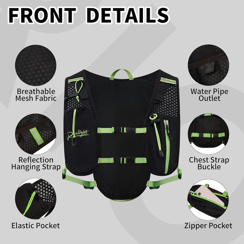 Runlight Running Vest for Women Men Lightweight Hydration Backpack Pack with 1.5L Water Bladder Bag Hydro Daypack for Hiking,Trail,Skiing,Camping,Cycling,Race,Marathon - Image 3